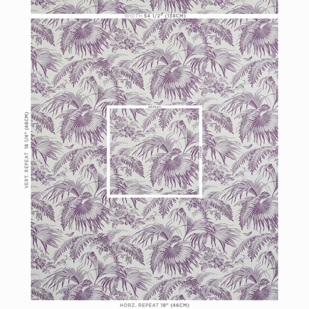 Toile Tropique Wallpaper - Purple 5011482