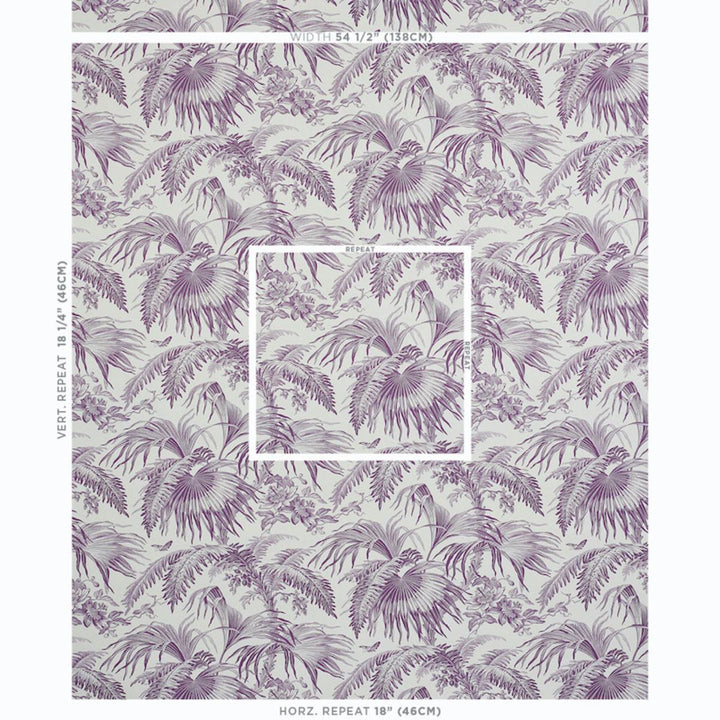 Toile Tropique Wallpaper - Purple 5011482