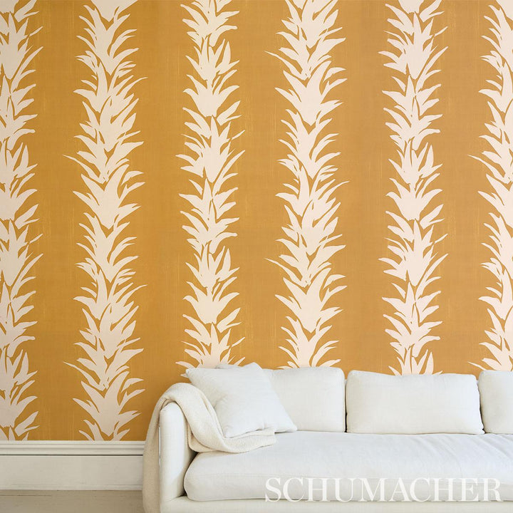White Lotus Wallpaper Deep Yellow