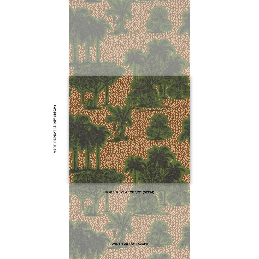 Tropical Safari Print Wallpaper Orinoco Verdant Oasis