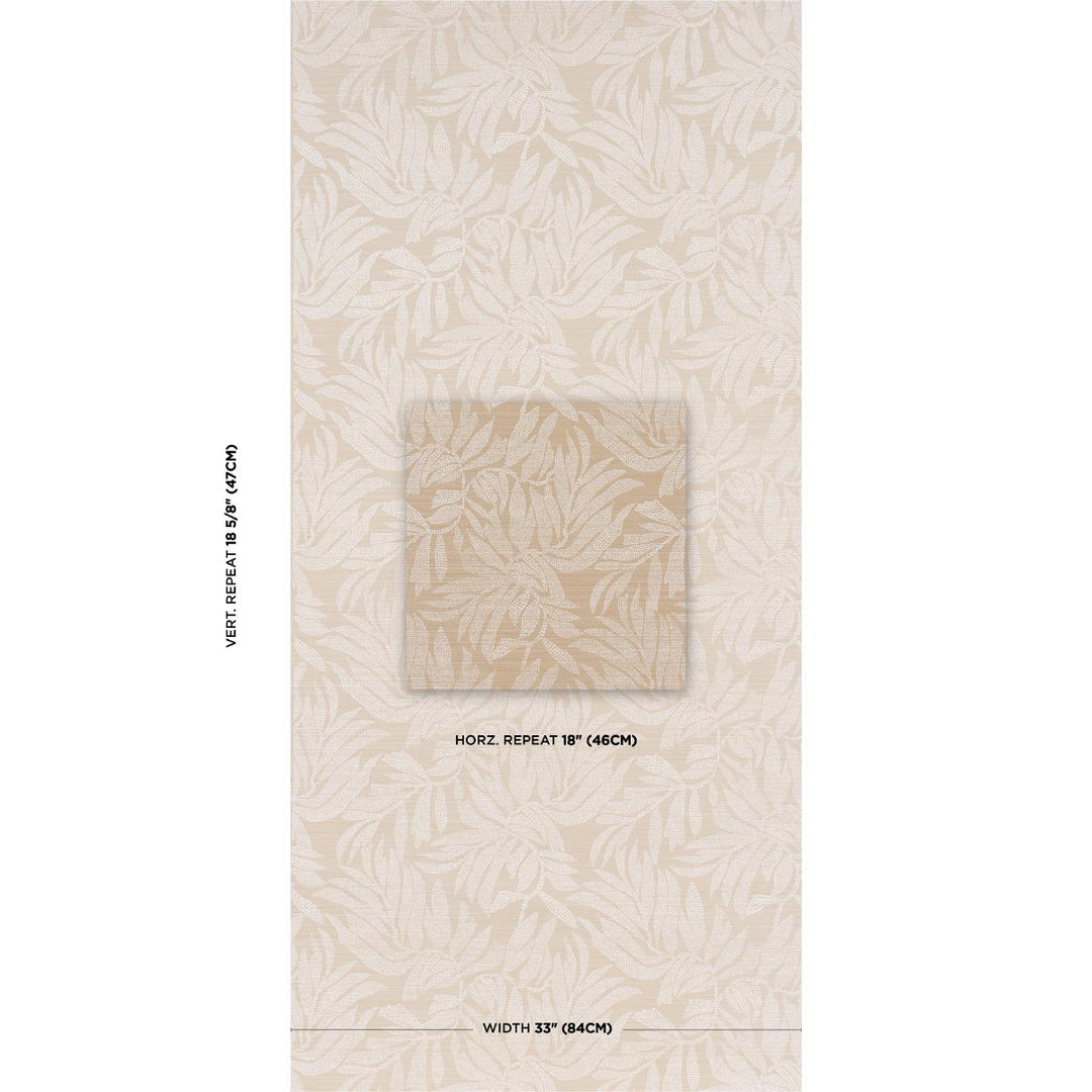 Tayrona Palm Mosaic Sisal Wallpaper Playa Dorada Sand