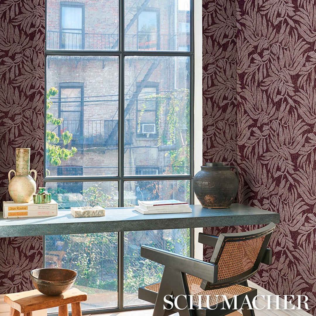 Tayrona Palm Mosaic Sisal Wallpaper Coconut Latte
