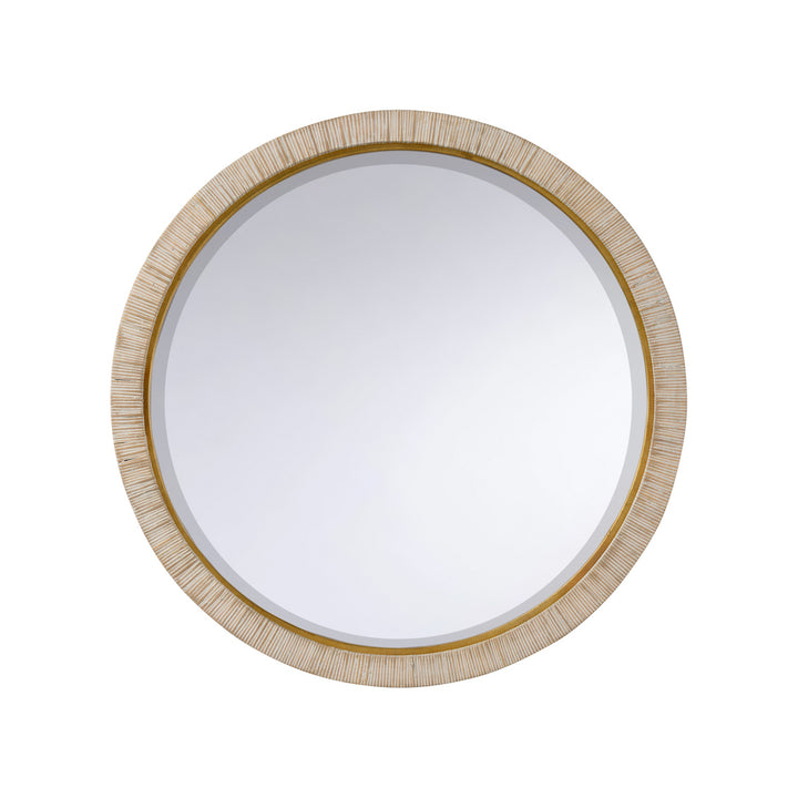 Raffia Frame Round Mirror