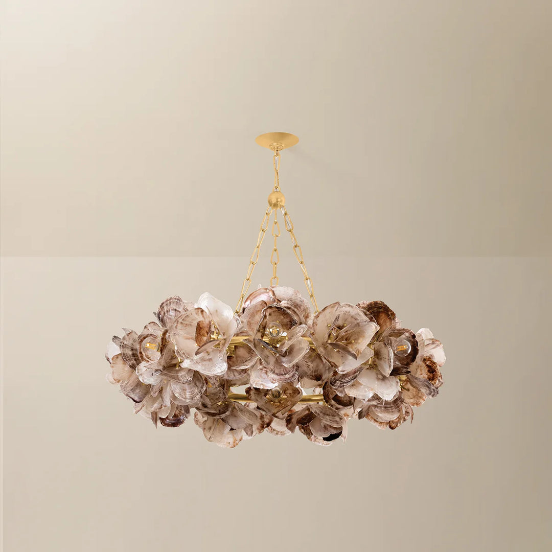 Galle Oyster Shell Chandelier - 40"