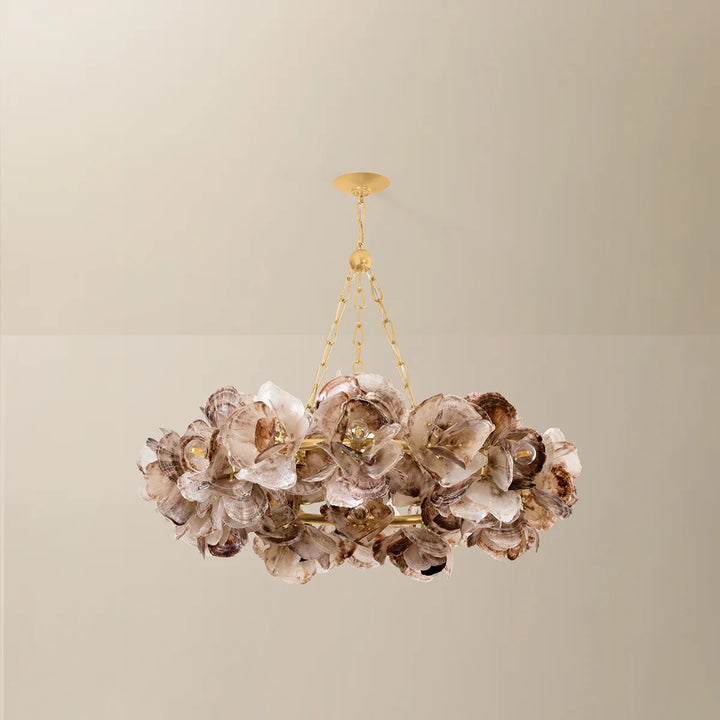 Galle Oyster Shell Chandelier - 40"
