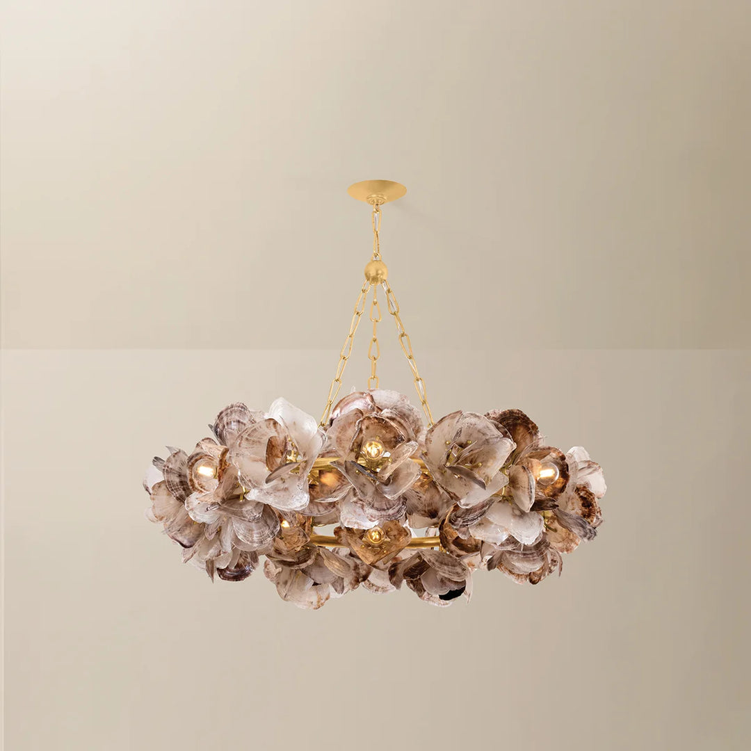 Galle Oyster Shell Chandelier - 40"