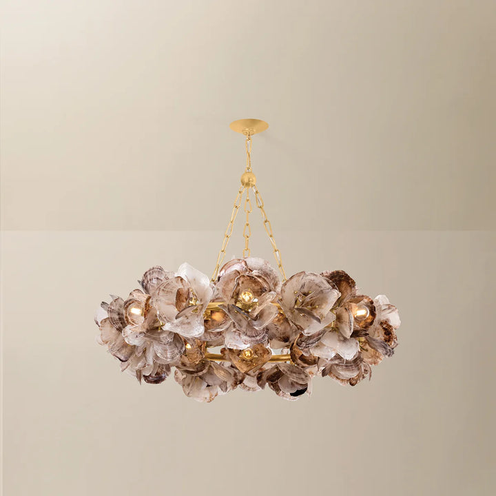 Galle Oyster Shell Chandelier - 40"