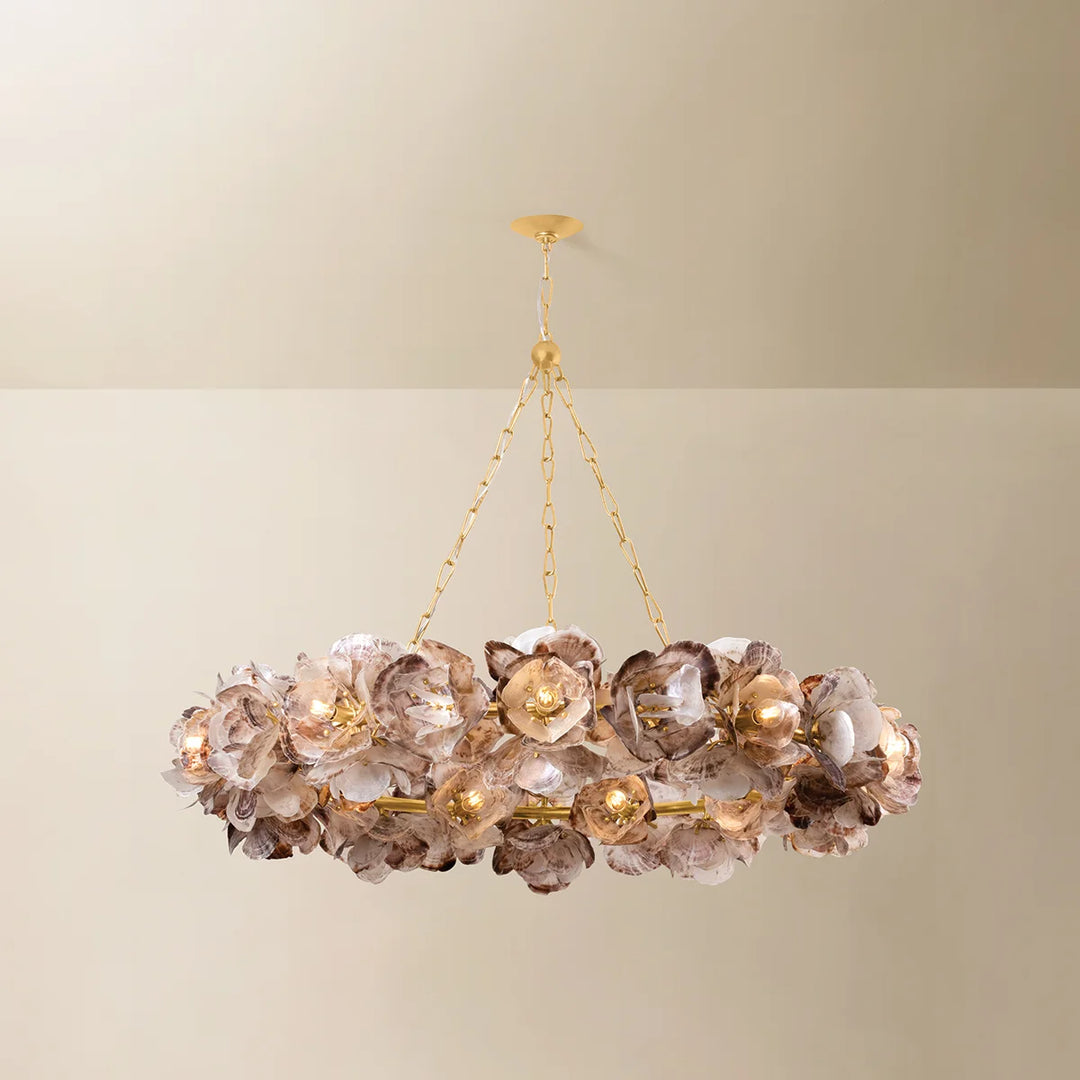 Galle Oyster Shell Chandelier - 54.25"