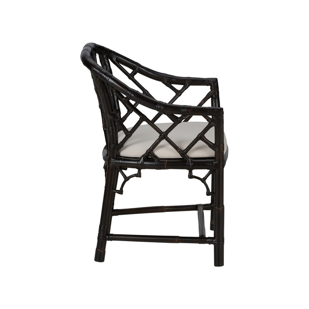 Chippendale Bamboo Arm Chair - Cracked Pepper