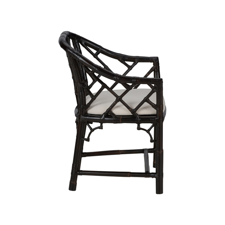 Chippendale Bamboo Arm Chair - Cracked Pepper