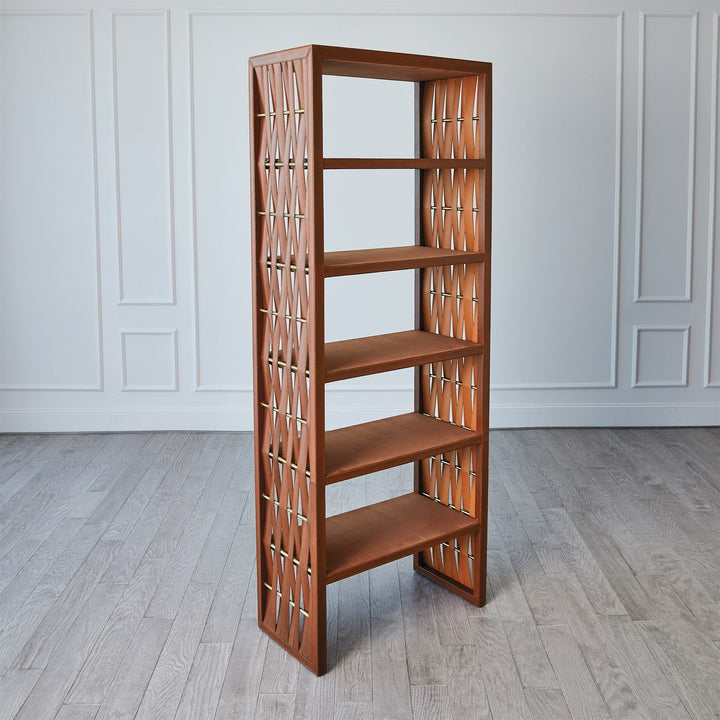 Woven Leather Etagere-Saddle
