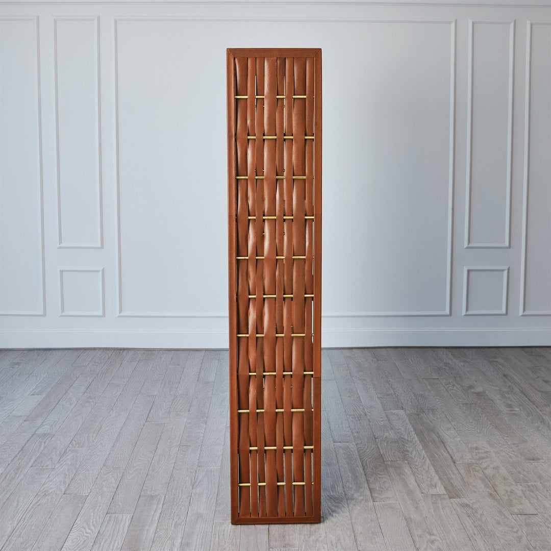 Woven Leather Etagere-Saddle