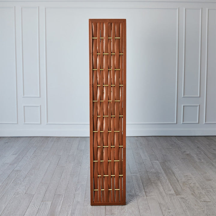 Woven Leather Etagere-Saddle