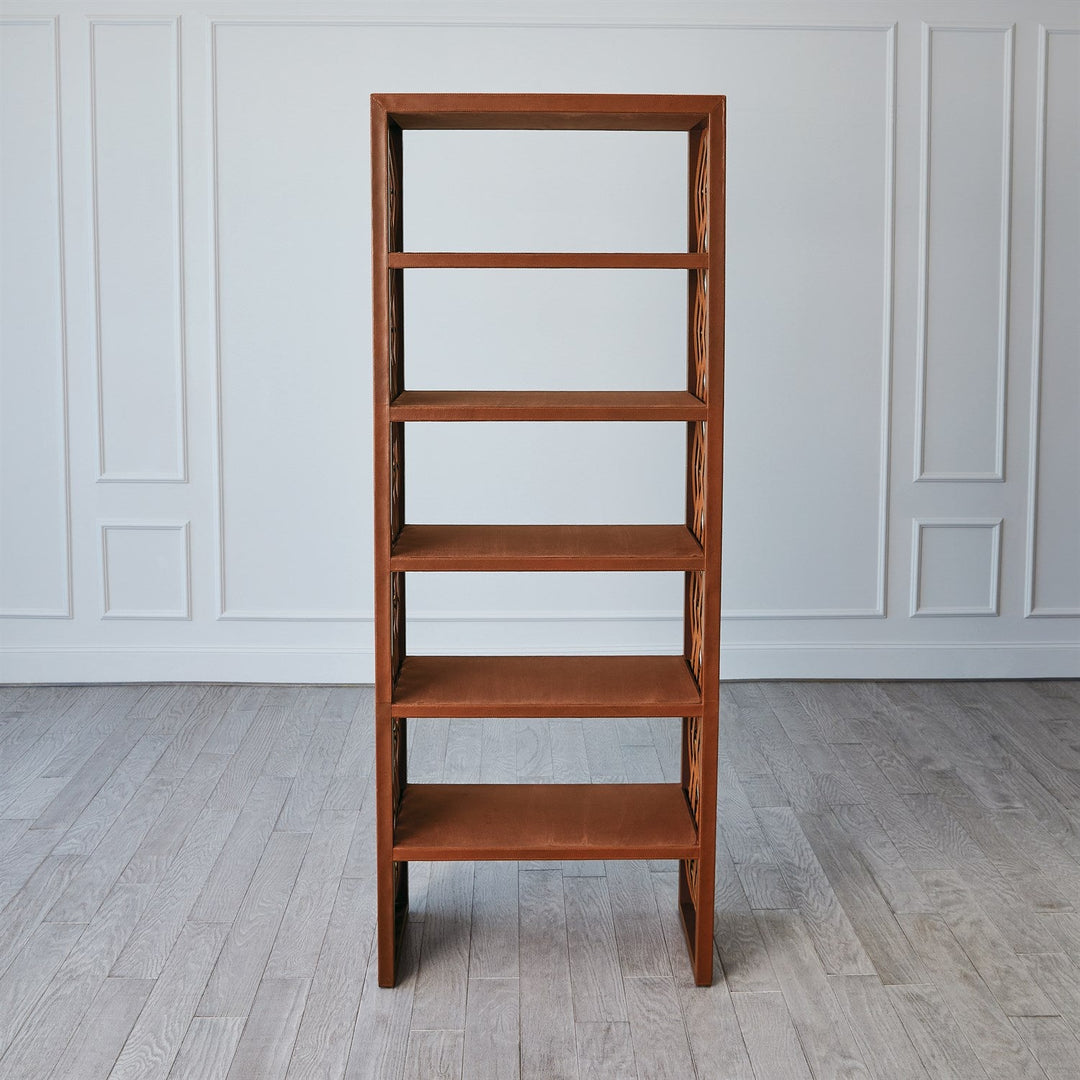 Woven Leather Etagere-Saddle
