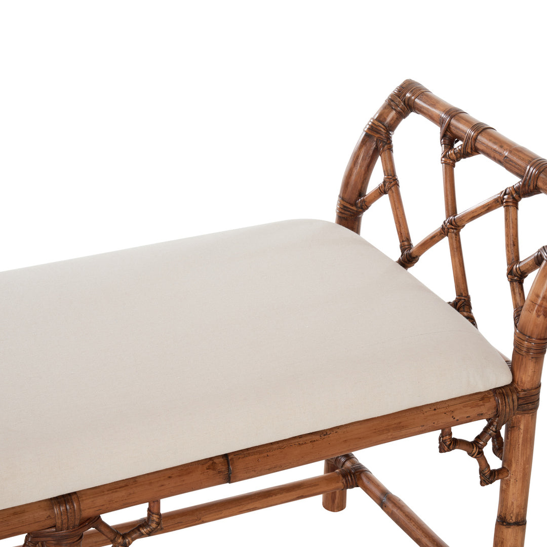 Chippendale Bamboo Regency Bench - Brown