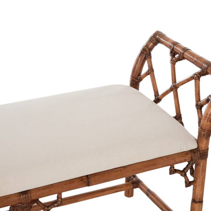 Chippendale Bamboo Regency Bench - Brown