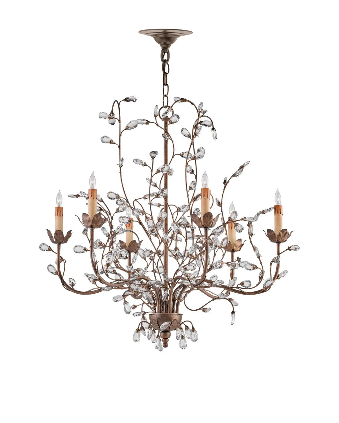 Crystal Bud Medium Gold Chandelier
