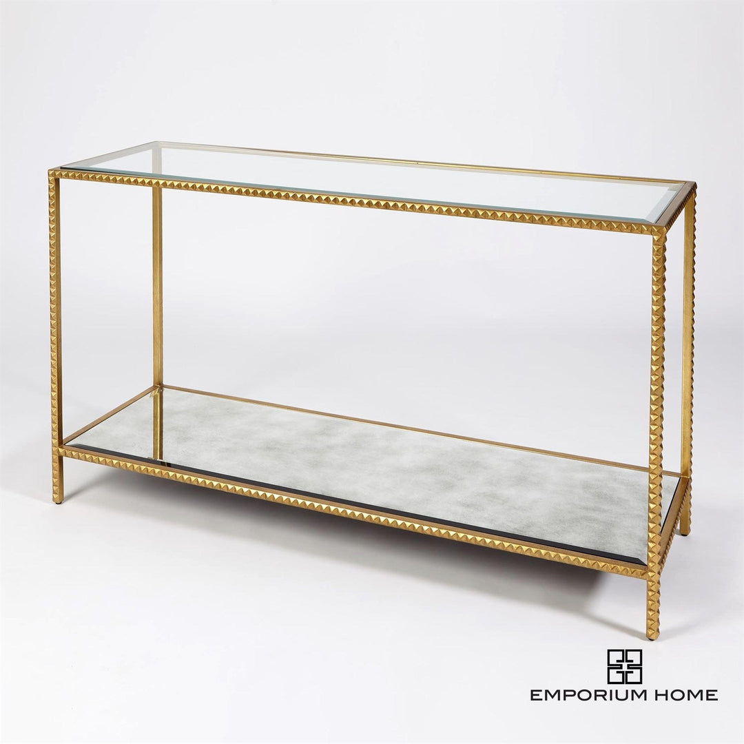Stud Console Table - Gold Leaf