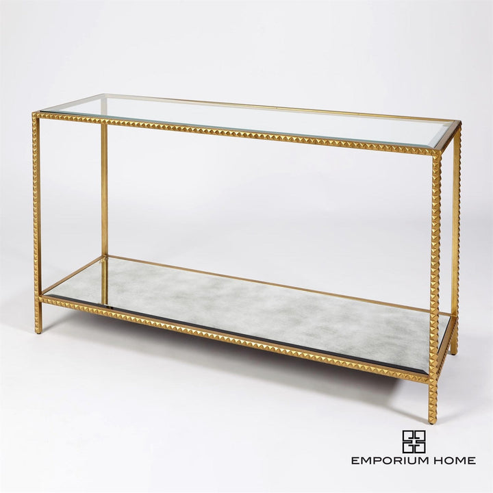 Stud Console Table - Gold Leaf