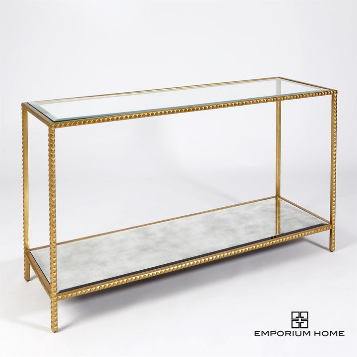 Stud Console Table - Gold Leaf