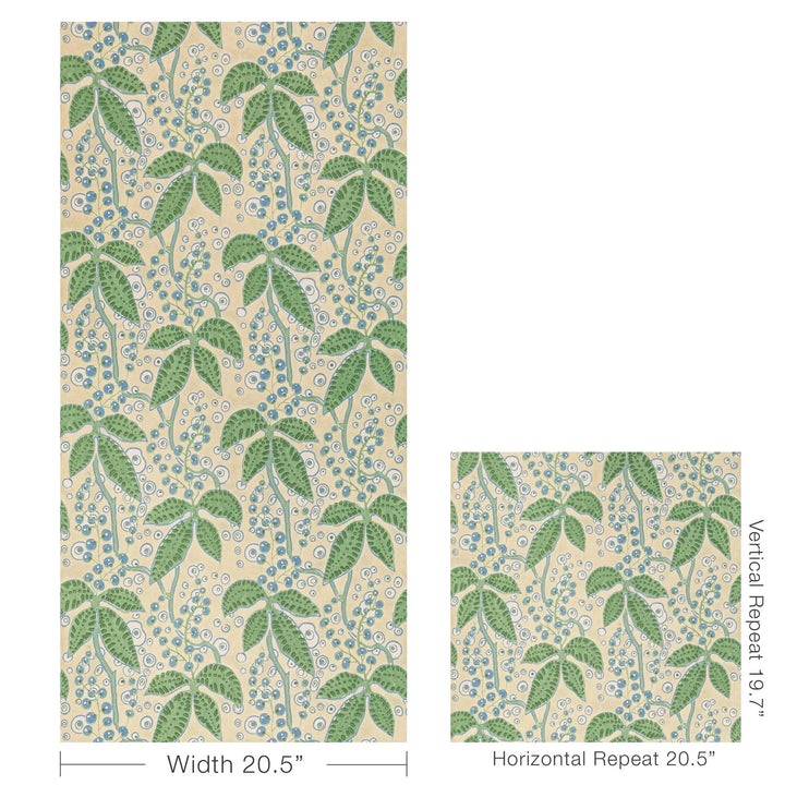 Putnam Wallpaper Leaf/Blue