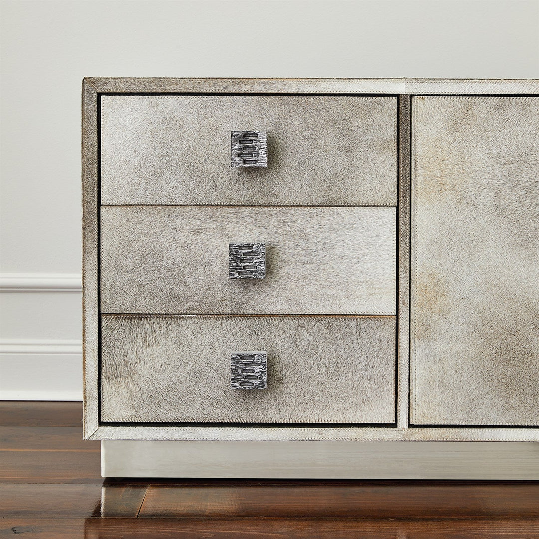 Metro Long Cabinet - Grey Hair-On-Hide