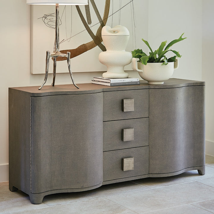Toile Linen Credenza Gray