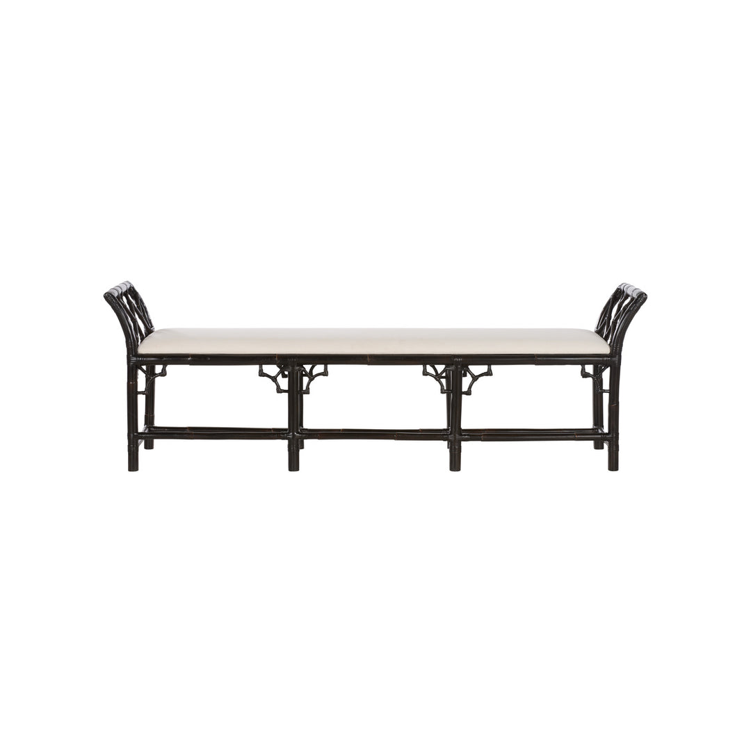 Chippendale Bamboo Regency Bench - Cracked Pepper