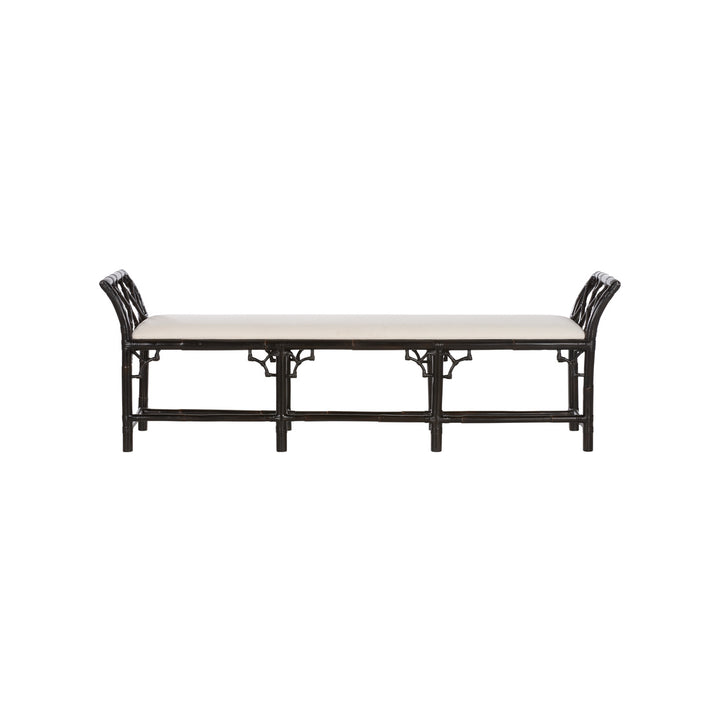 Chippendale Bamboo Regency Bench - Cracked Pepper