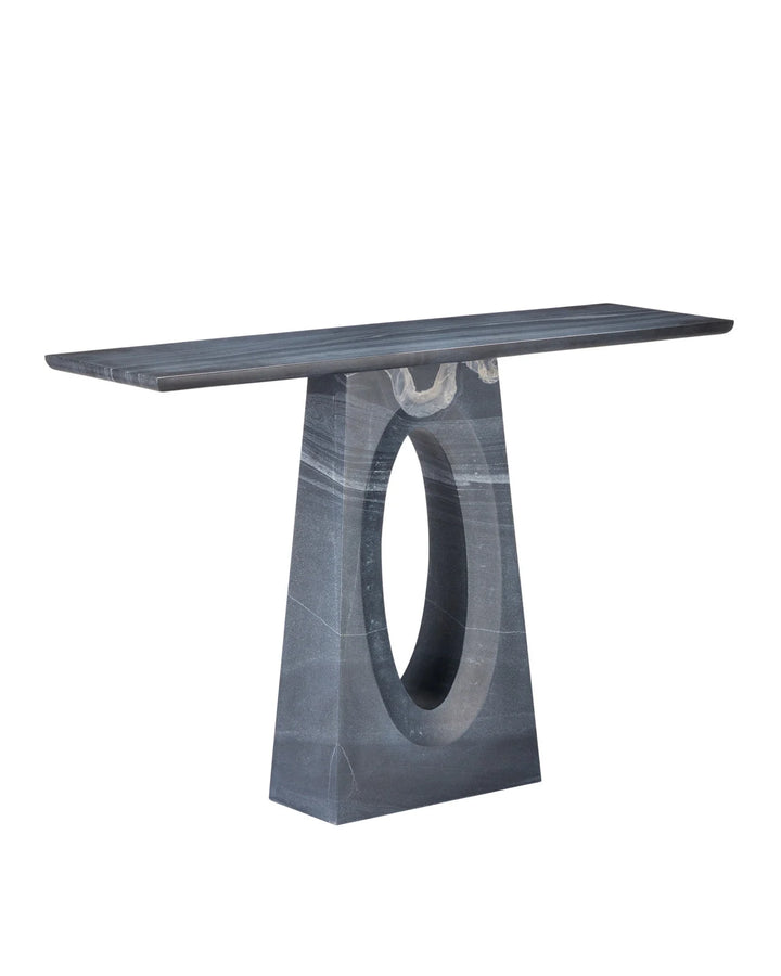 Demi Travertine Console Table Demi Black
