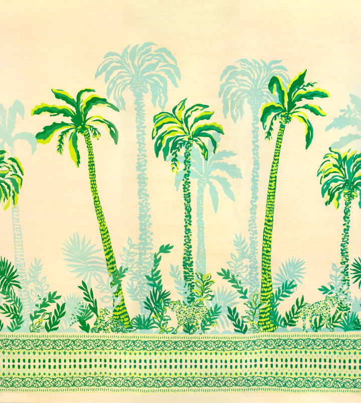 Lee Jofa Palms Way Mural GC Green Wallpaper