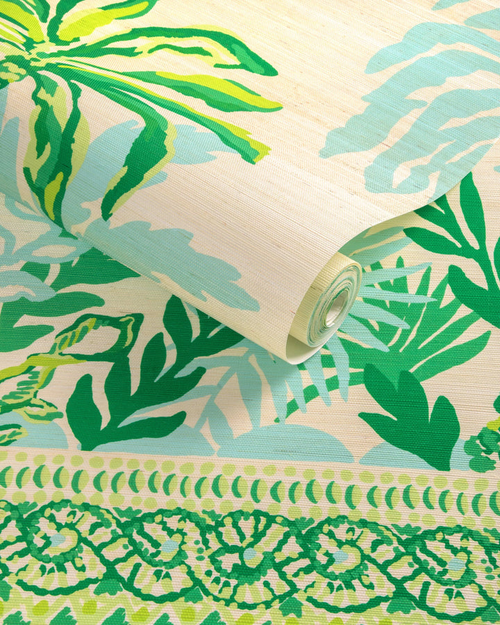 Lee Jofa Palms Way Mural GC Green Wallpaper