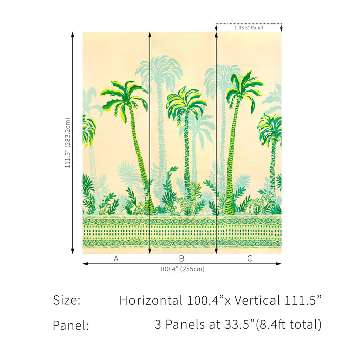 Lee Jofa Palms Way Mural GC Green Wallpaper