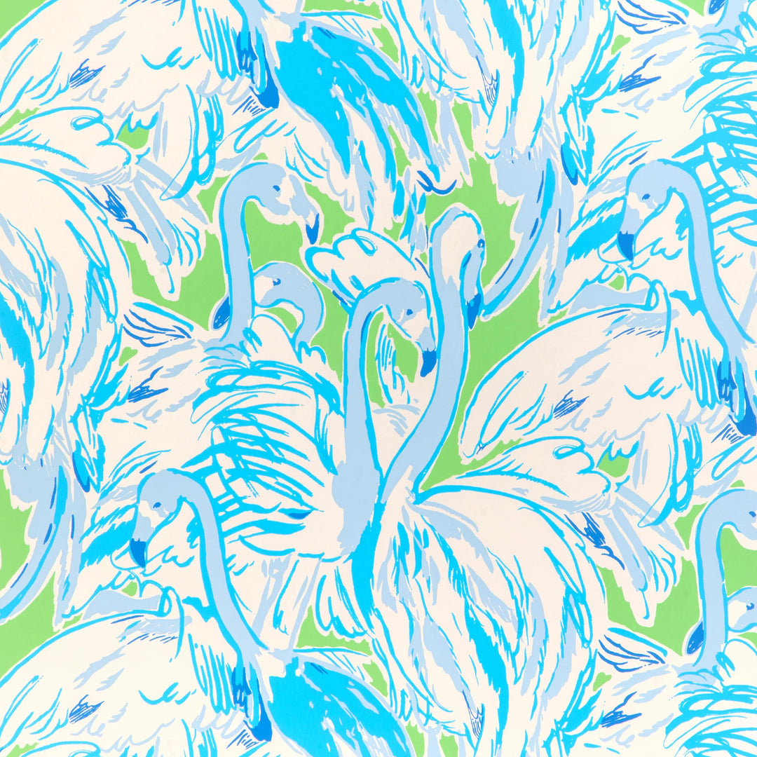 Pink Colony Wallpaper - Green/Blue