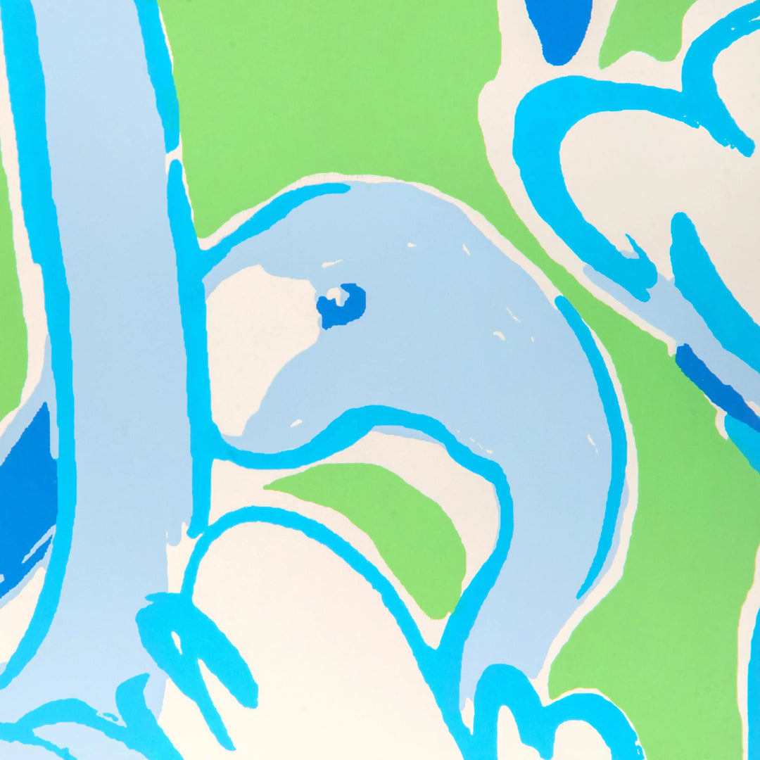 Pink Colony Wallpaper - Green/Blue