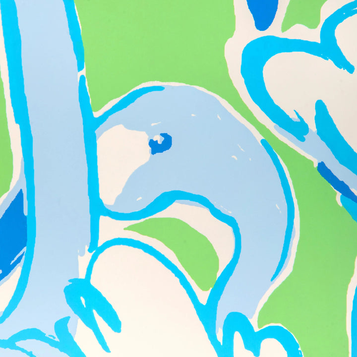 Pink Colony Wallpaper - Green/Blue