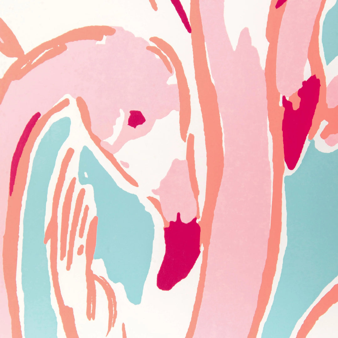 Pink Colony Wallpaper - Aqua/Pink