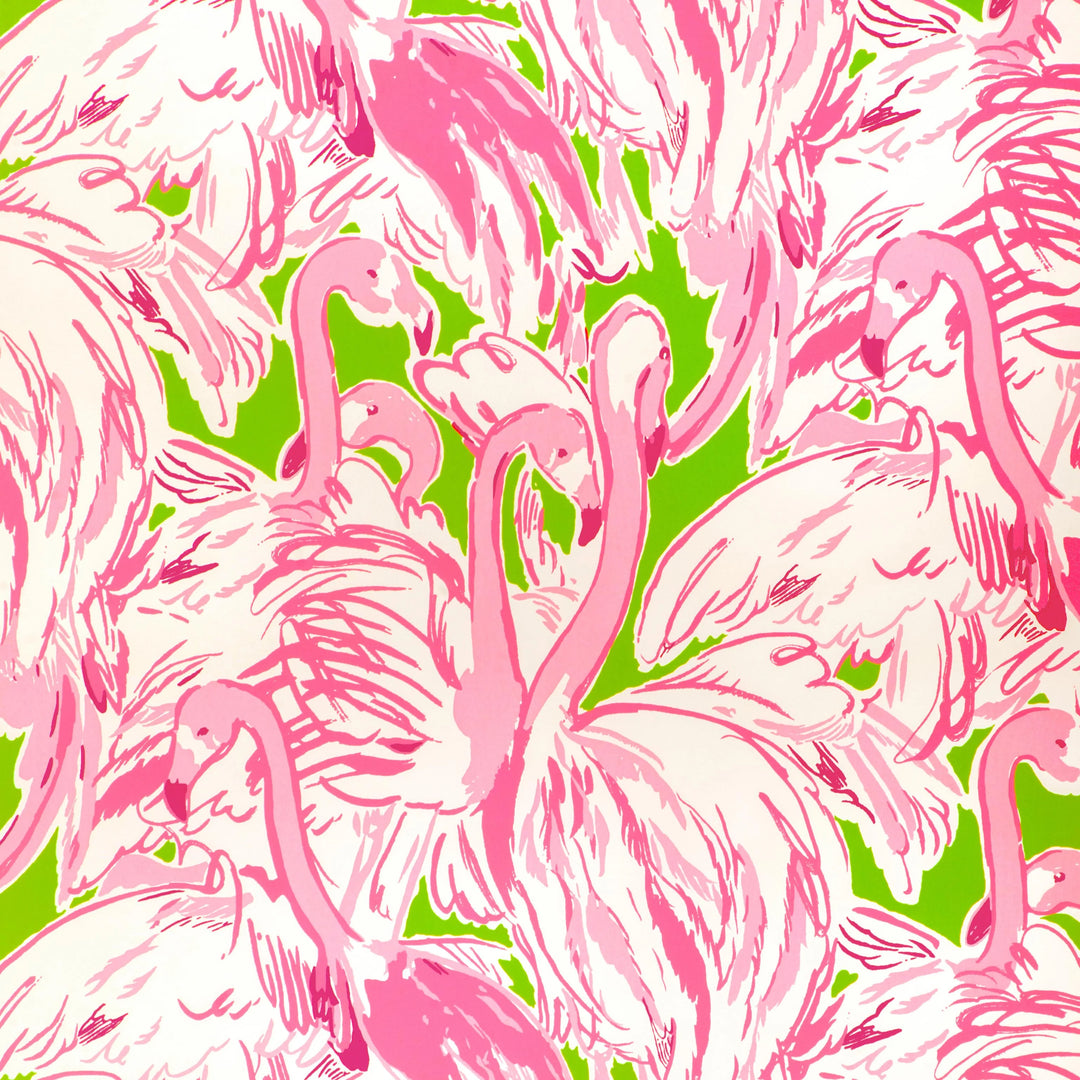 Pink Colony Wallpaper - Green/Pink