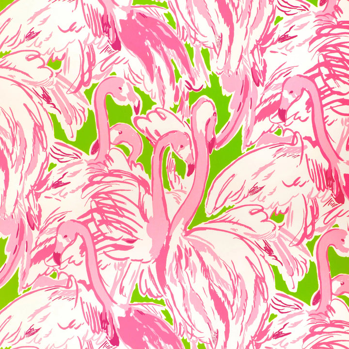Pink Colony Wallpaper - Green/Pink