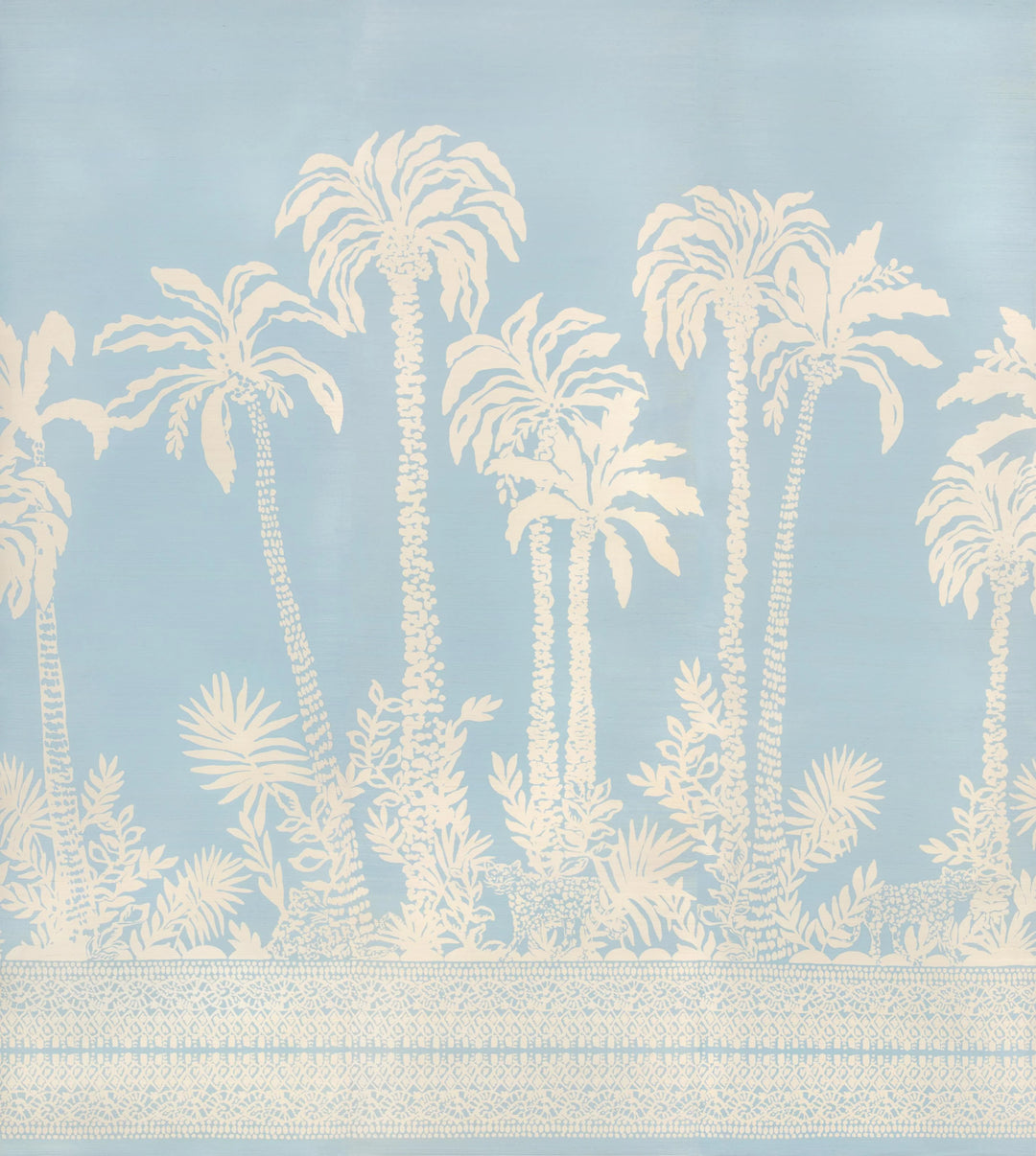 Lee Jofa Palms Way Mural GC Blue Wallpaper
