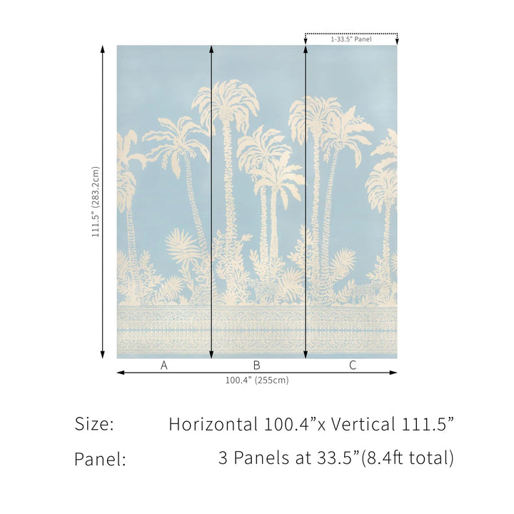 Lee Jofa Palms Way Mural GC Blue Wallpaper