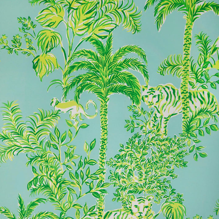 Lee Jofa Tiger Queen Aqua Wallpaper