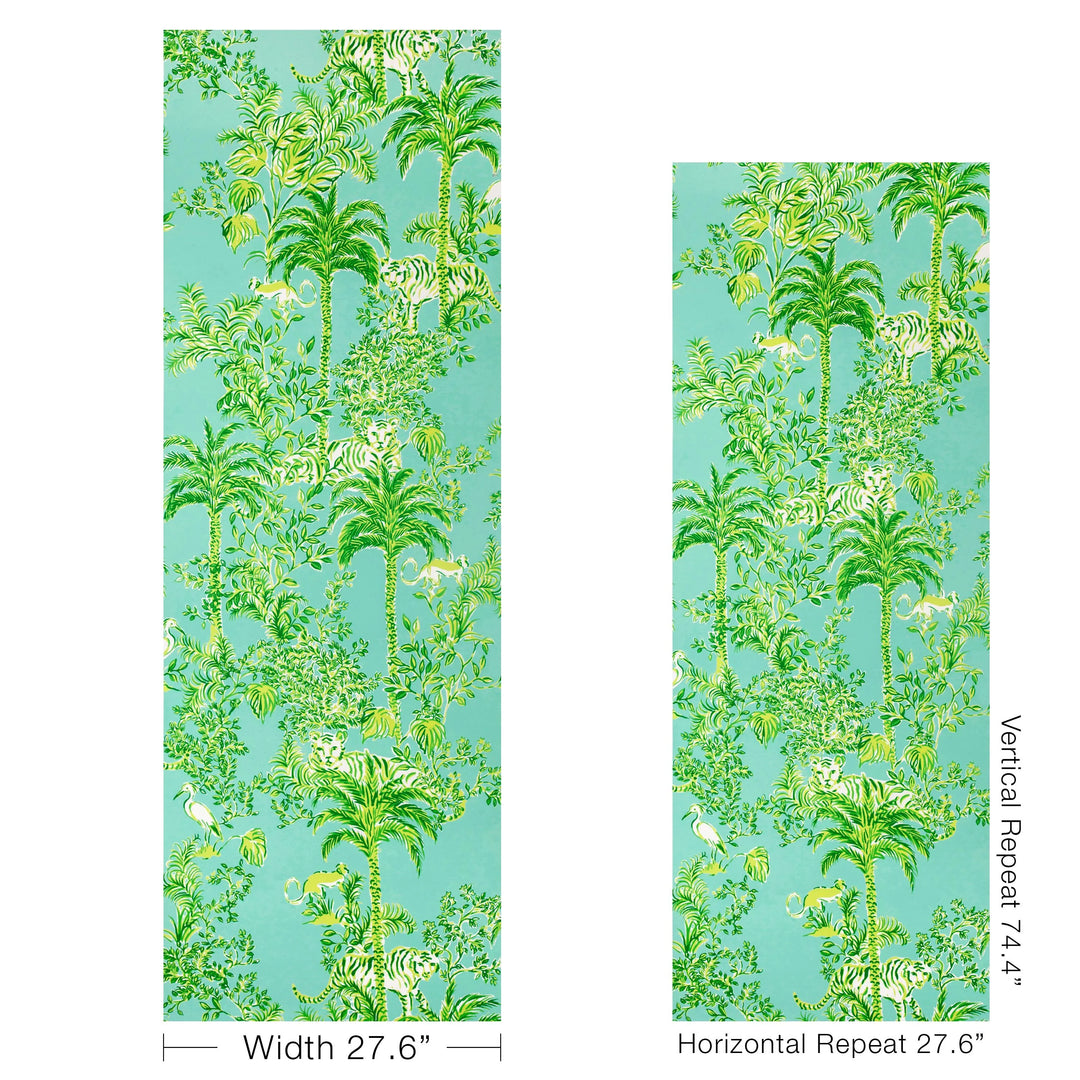 Lee Jofa Tiger Queen Aqua Wallpaper