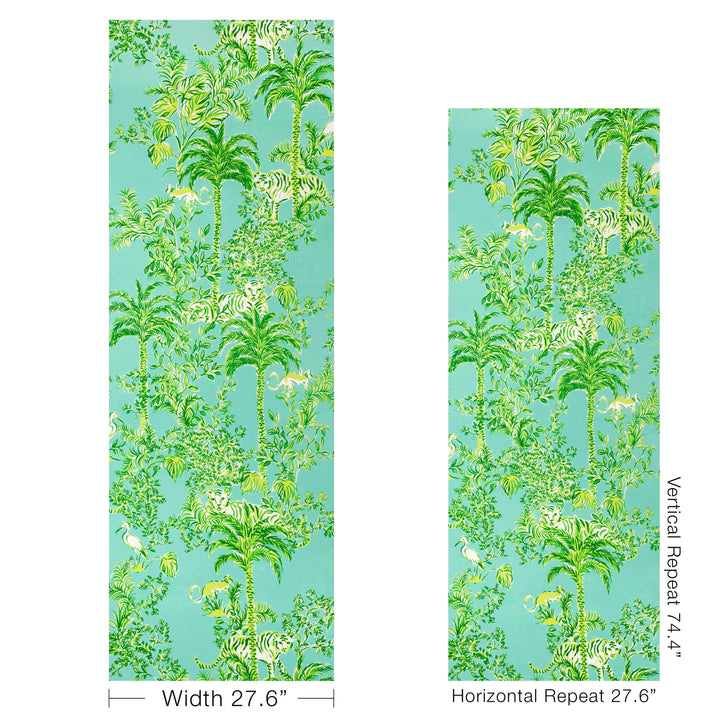 Lee Jofa Tiger Queen Aqua Wallpaper