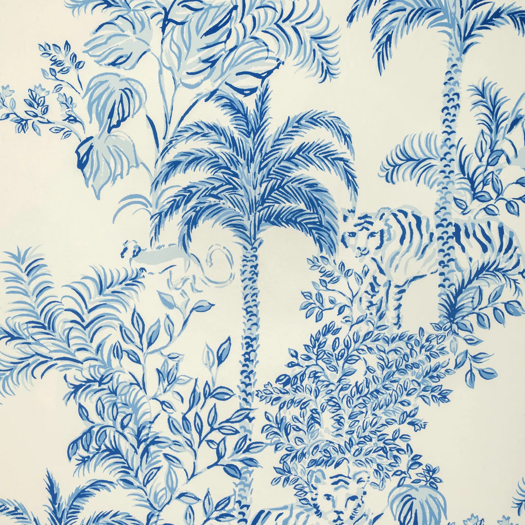 Lee Jofa Tiger Queen Indigo Wallpaper