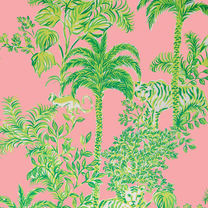 Lee Jofa Tiger Queen Pink Wallpaper