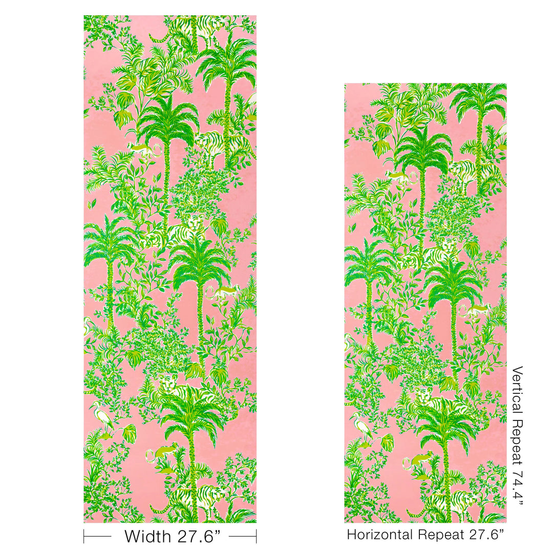 Lee Jofa Tiger Queen Pink Wallpaper