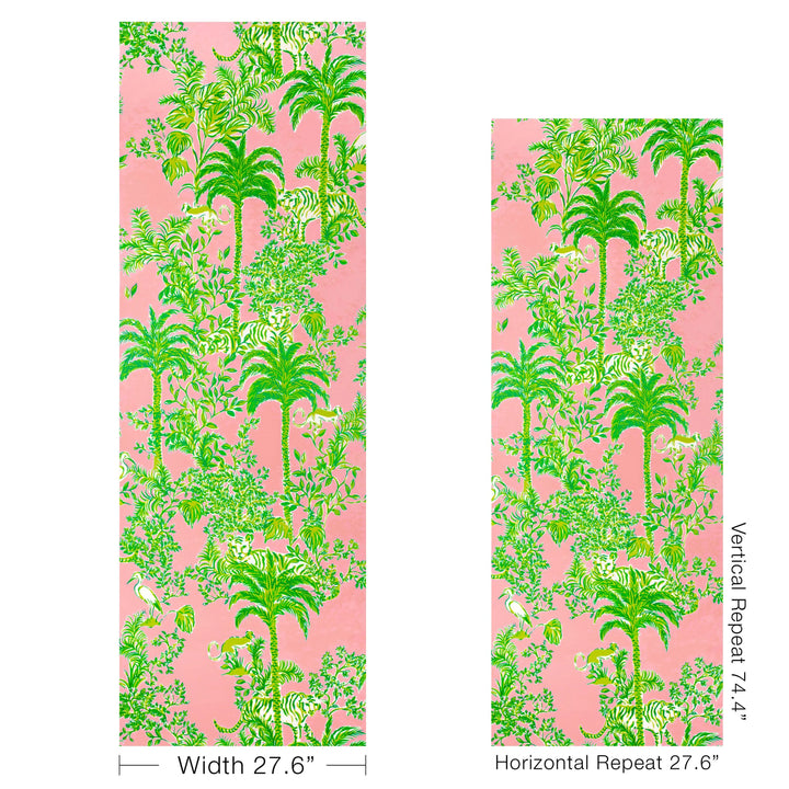 Lee Jofa Tiger Queen Pink Wallpaper