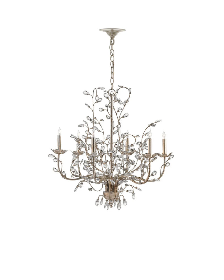Crystal Bud Medium Silver Chandelier