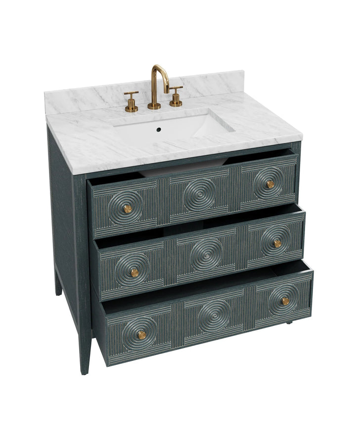 Santos 36" Vintage Navy Bath Vanity with Sink